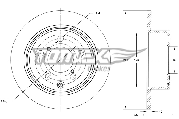 Brzdový kotúč TOMEX Brakes